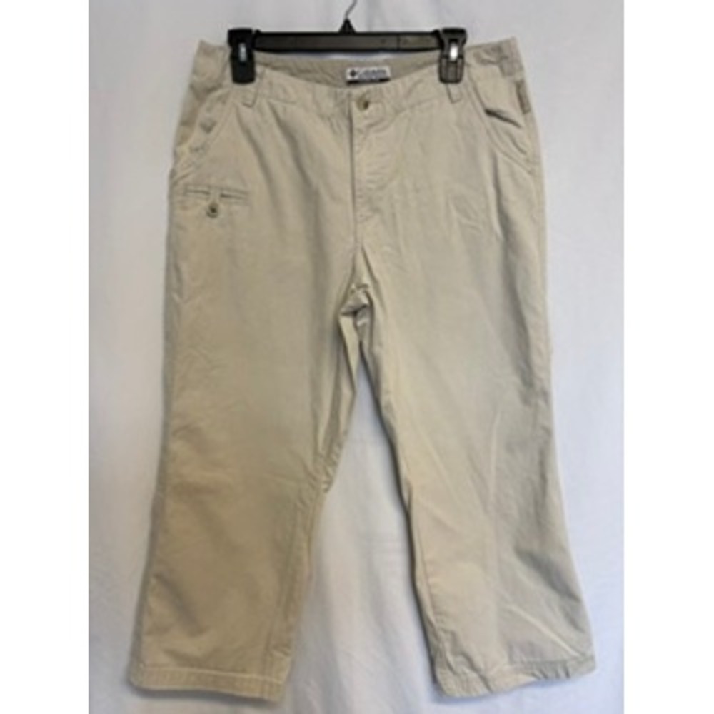 Columbia Sportswear Womens Tan Khaki Cotton Capri Pants Size 10 Outdoor Hiking